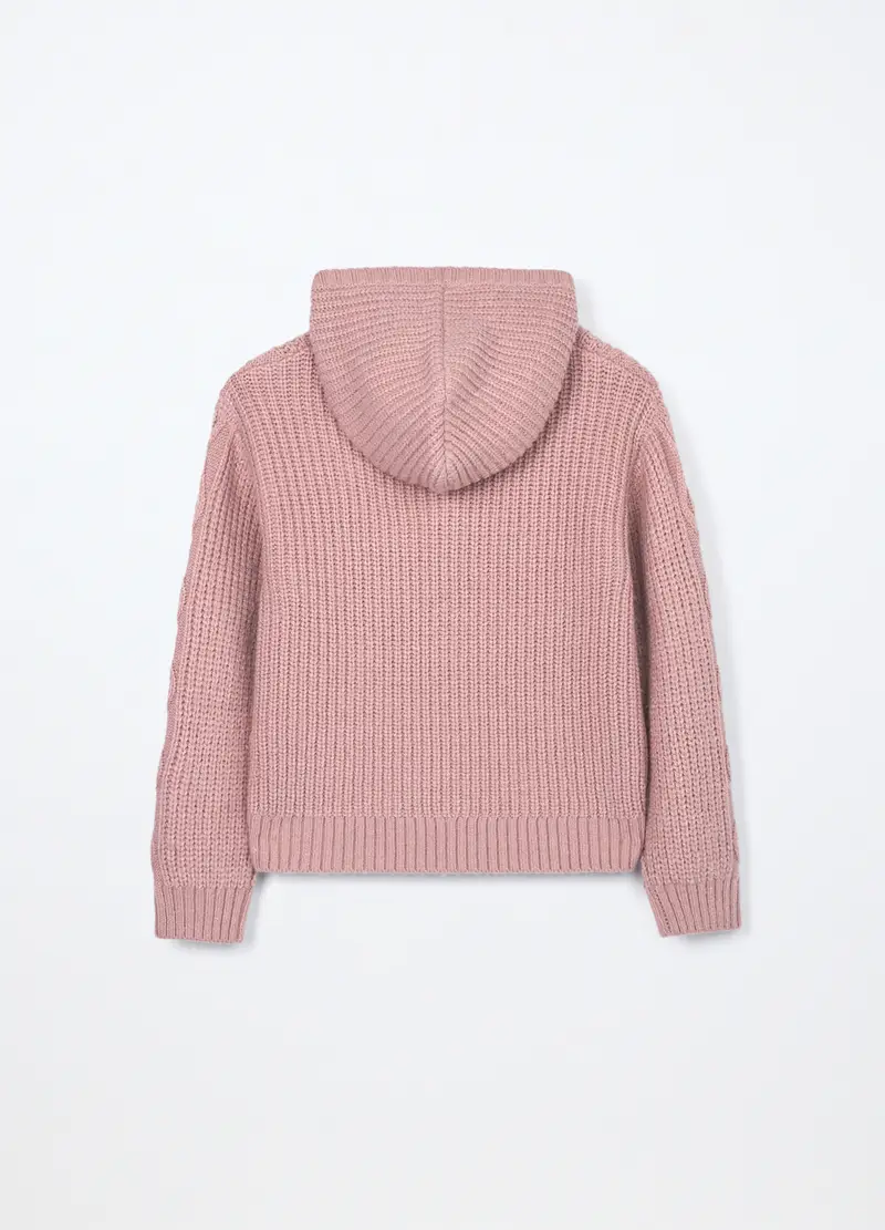 Tricot Con Cappuccio Ragazza, Bambina, Rosa chiaro miniatura 2