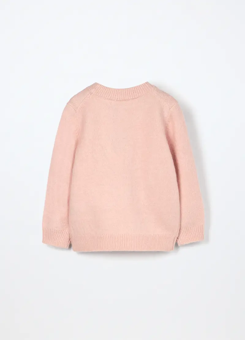 Tricot Con Lavorazione Jacquard Neonata, Bambina, Rosa chiaro miniatura 2