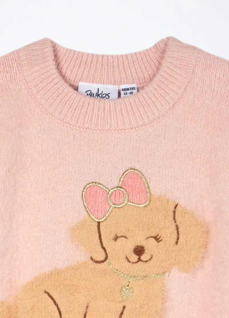 Tricot Con Lavorazione Jacquard Neonata, Bambina, Rosa chiaro miniatura 3