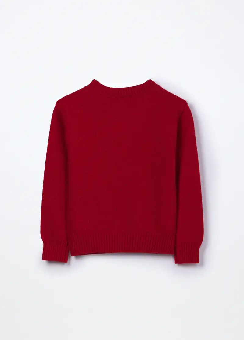 Tricot Con Paillettes Bambina, Rosso aragosta miniatura 2