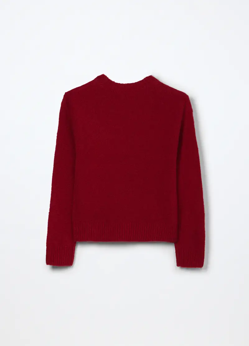 Tricot Con Ricamo Bambina, Rosso ciliegia miniatura 2