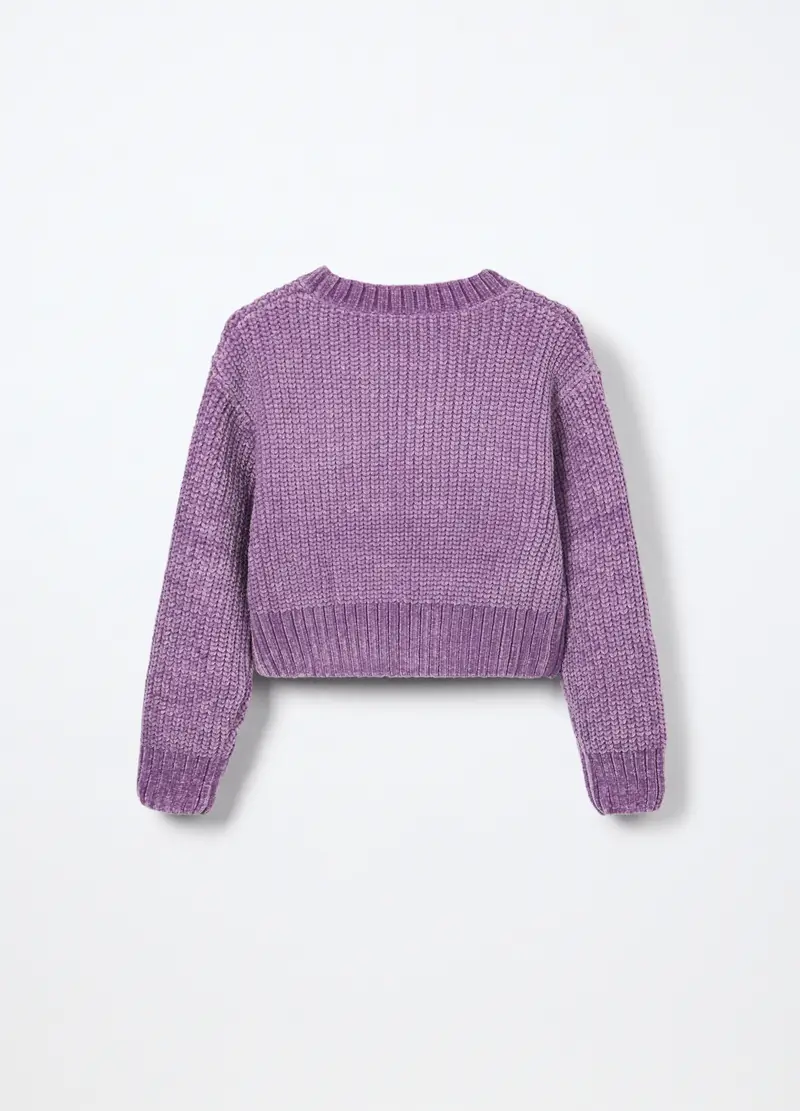 Tricot In Ciniglia Bambina, Viola lilla miniatura 2