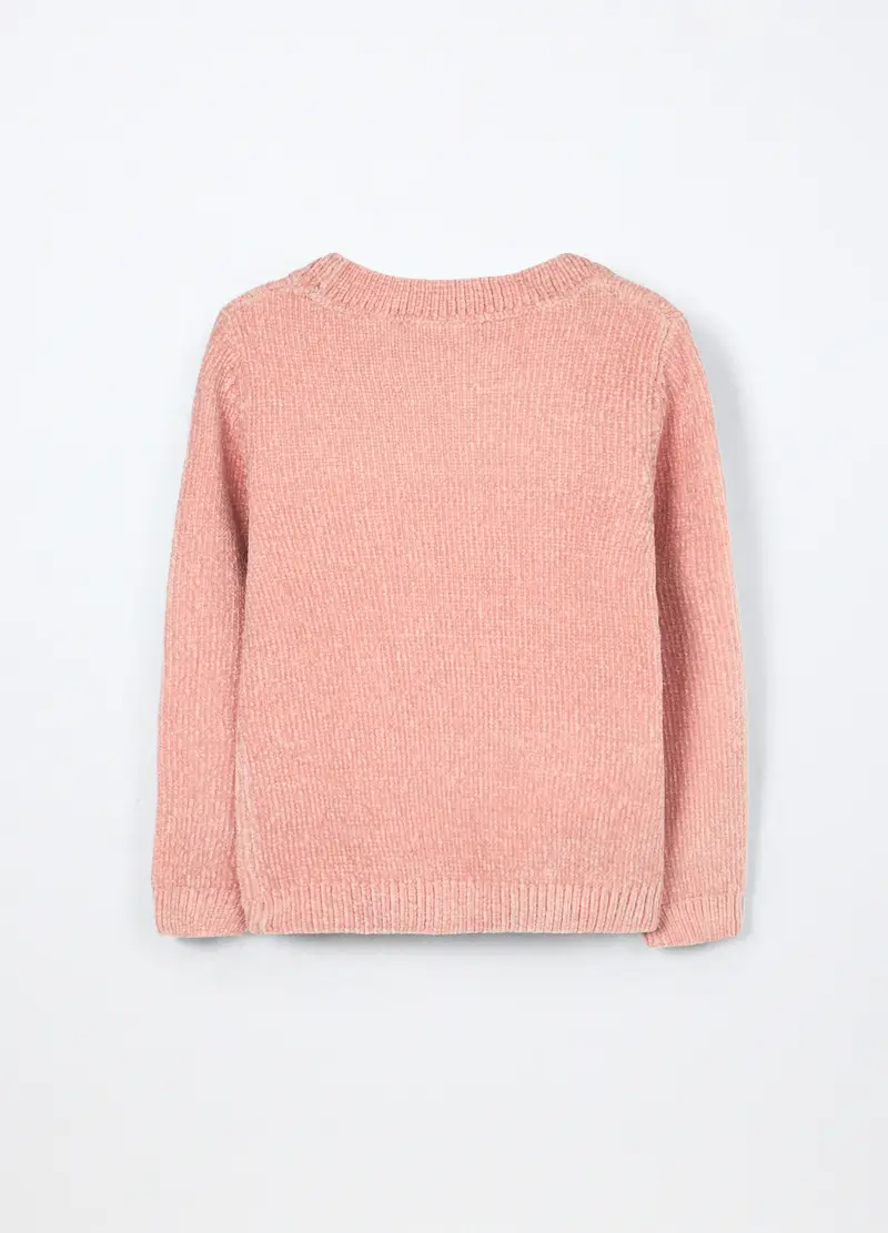 Tricot In Ciniglia Con Paillettes Bambina, Rosa pastello miniatura 2