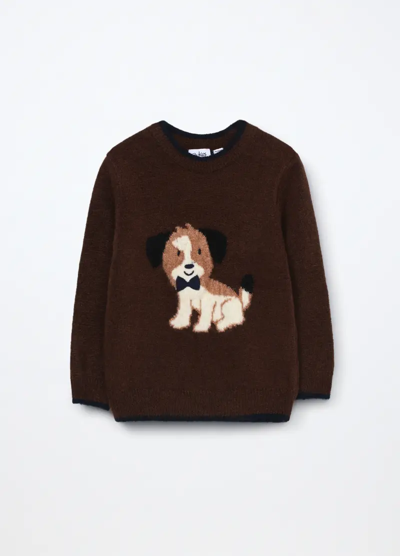 Tricot Jacquard Neonato, Bambino, Marrone cioccolato