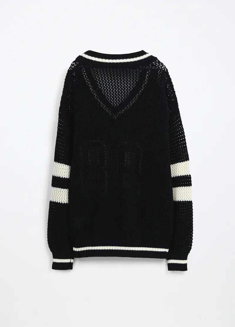 Tricot Misto Cotone Ragazza, Bambina, Nero miniatura 2