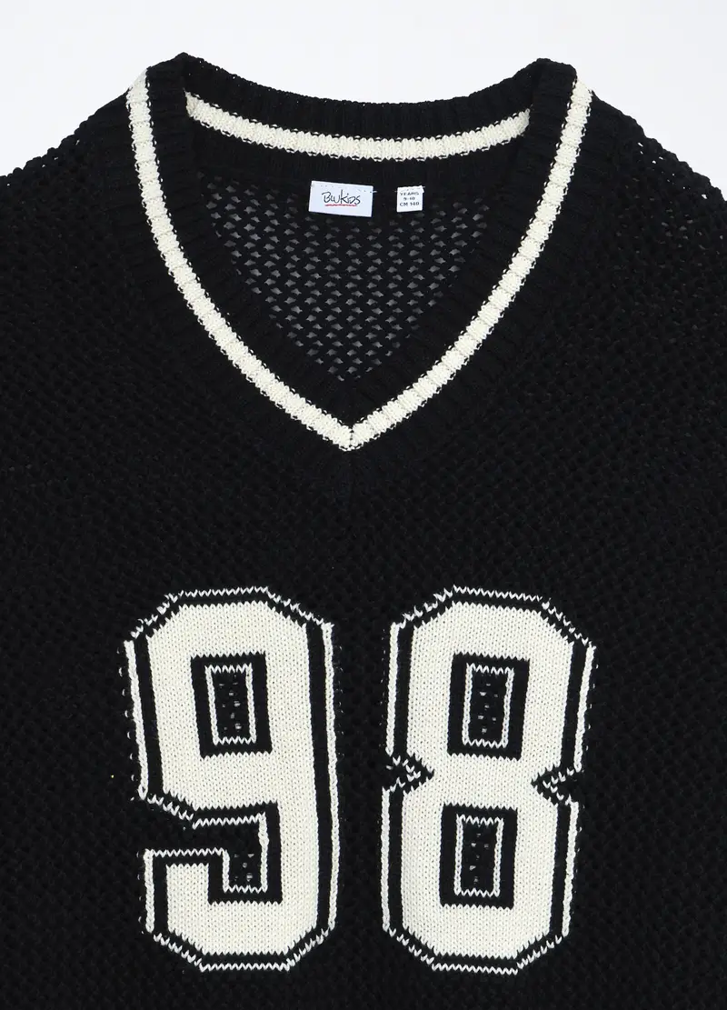 Tricot Misto Cotone Ragazza, Bambina, Nero miniatura 3