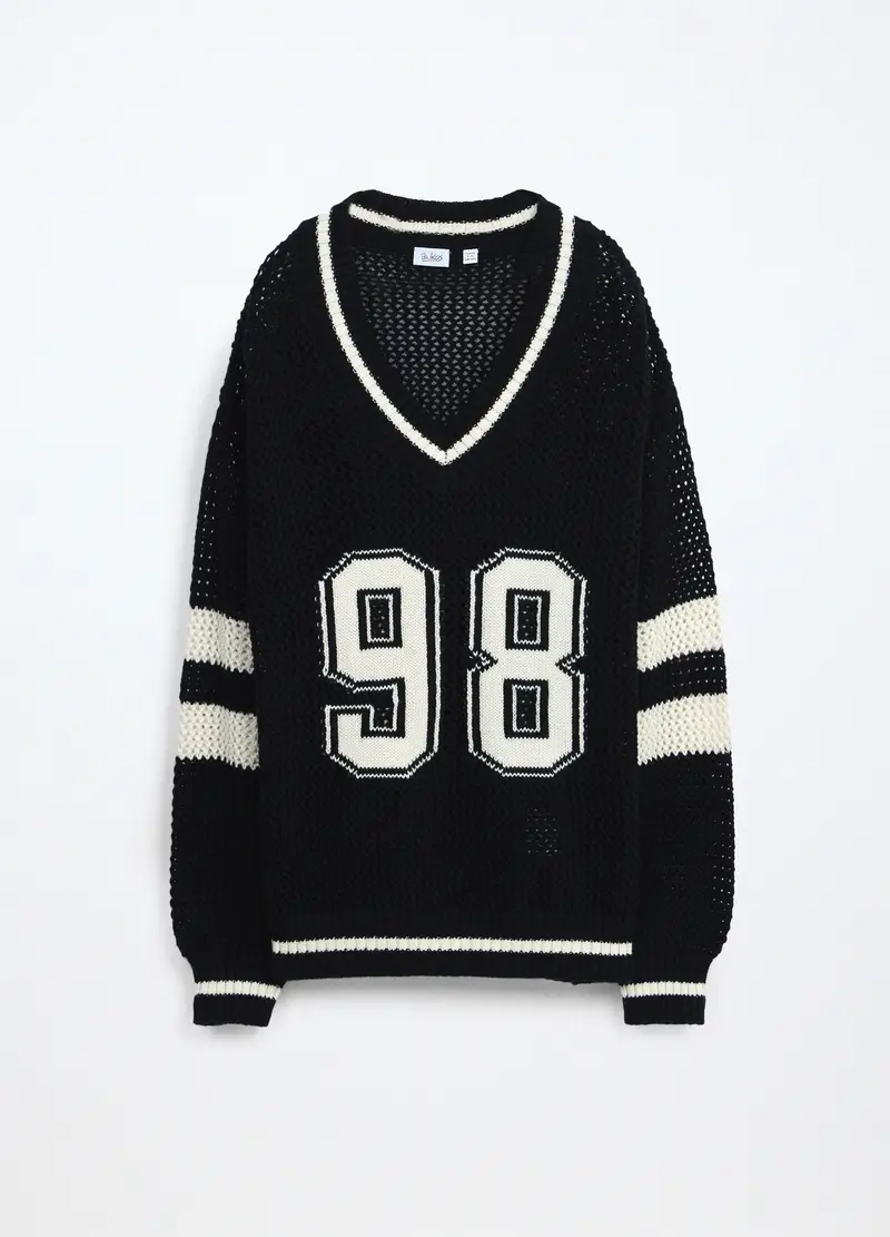 Tricot Misto Cotone Ragazza, Bambina, Nero