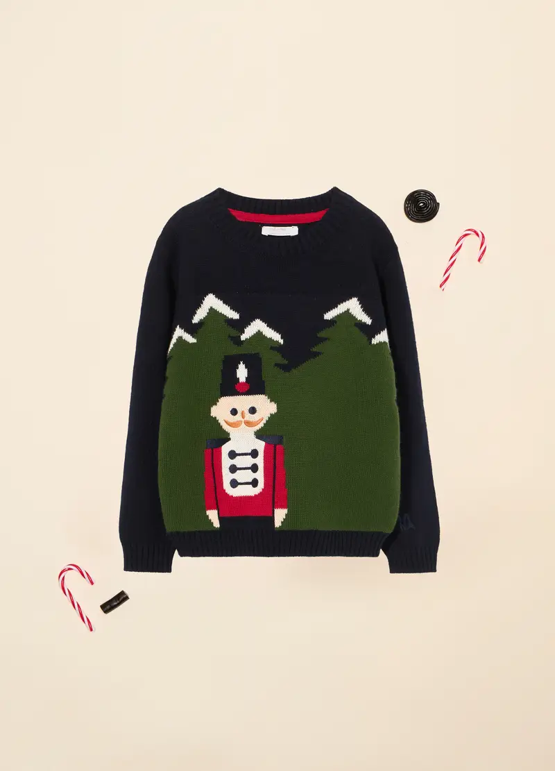 Tricot Misto Lana Iana Bambino, Blu scuro