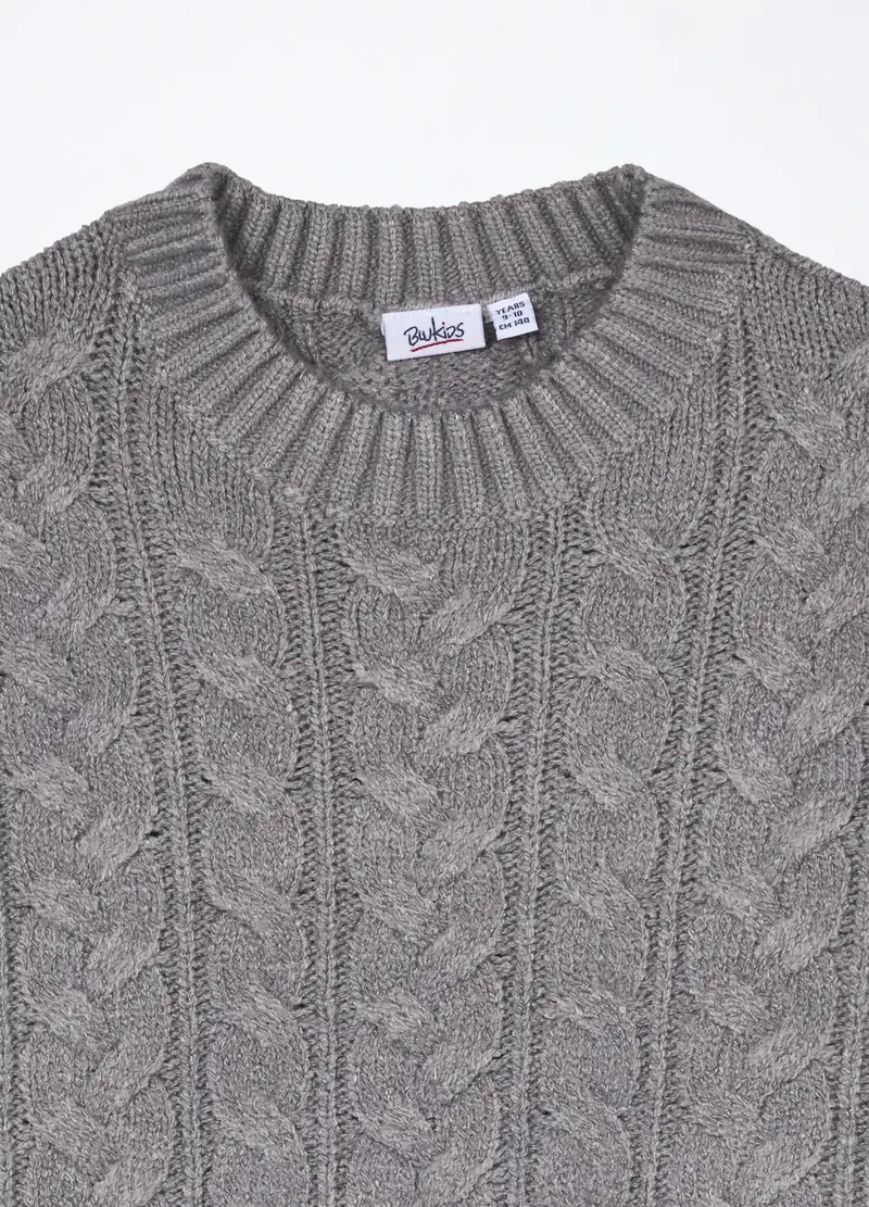 Tricot Misto Viscosa Ragazza, Bambina, Grigio chiaro melange miniatura 3