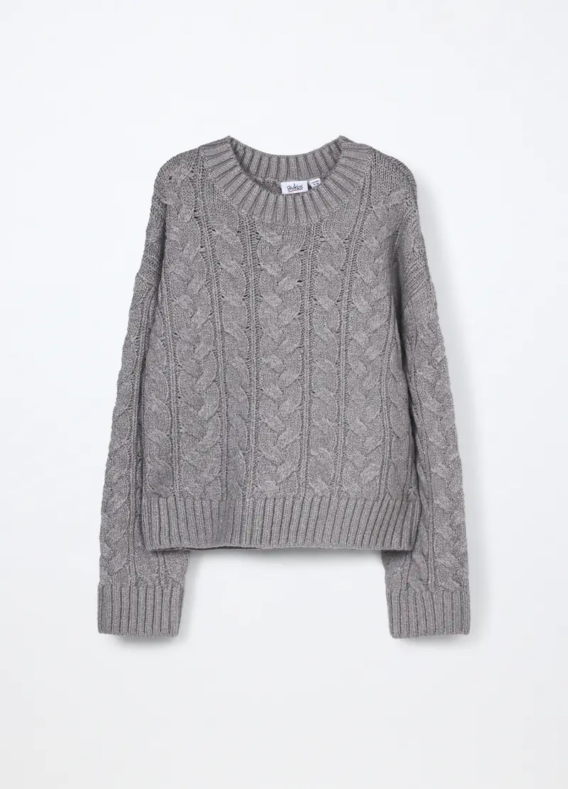 Tricot Misto Viscosa Ragazza, Bambina, Grigio chiaro melange