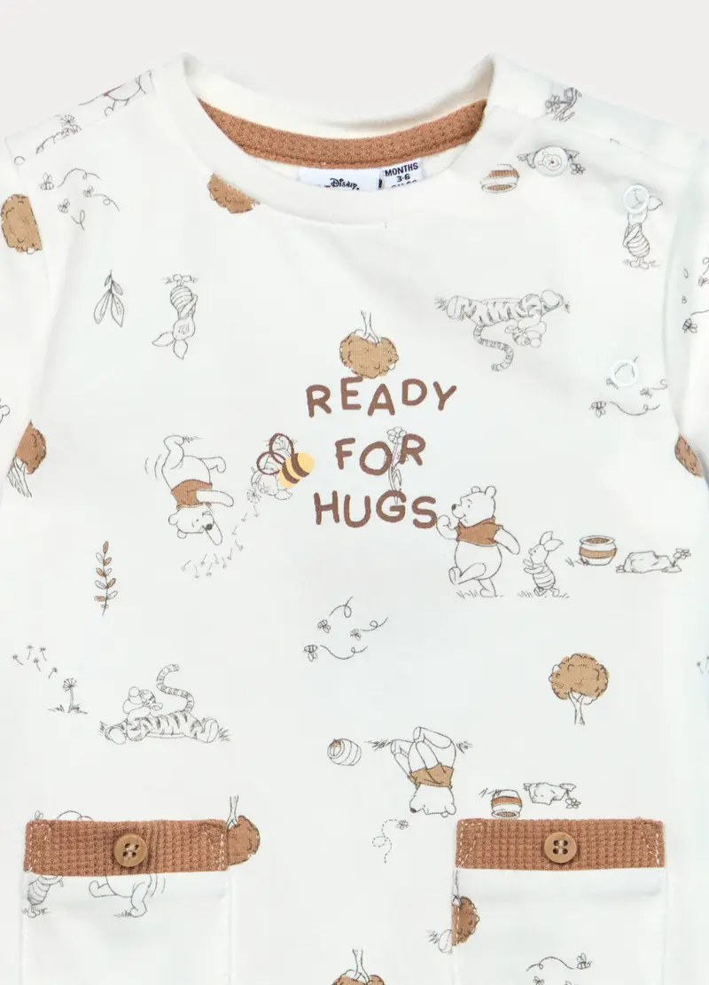 Tutina Corta Disney In Jersey Di Cotone Stretch Neonato, Bianco miniatura 3