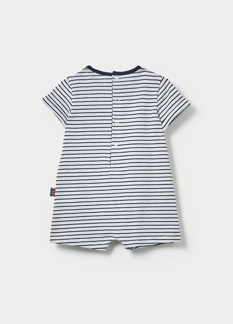 Blukids Tutina Corta In Jersey Di Cotone Stretch Neonato, Nero stampa 1 miniatura 2