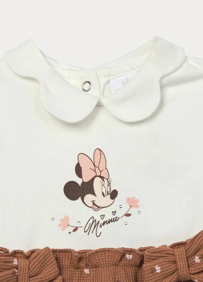 Tutina Disney In French Terry Di Cotone Stretch Neonata, Bianco/Marrone miniatura 3