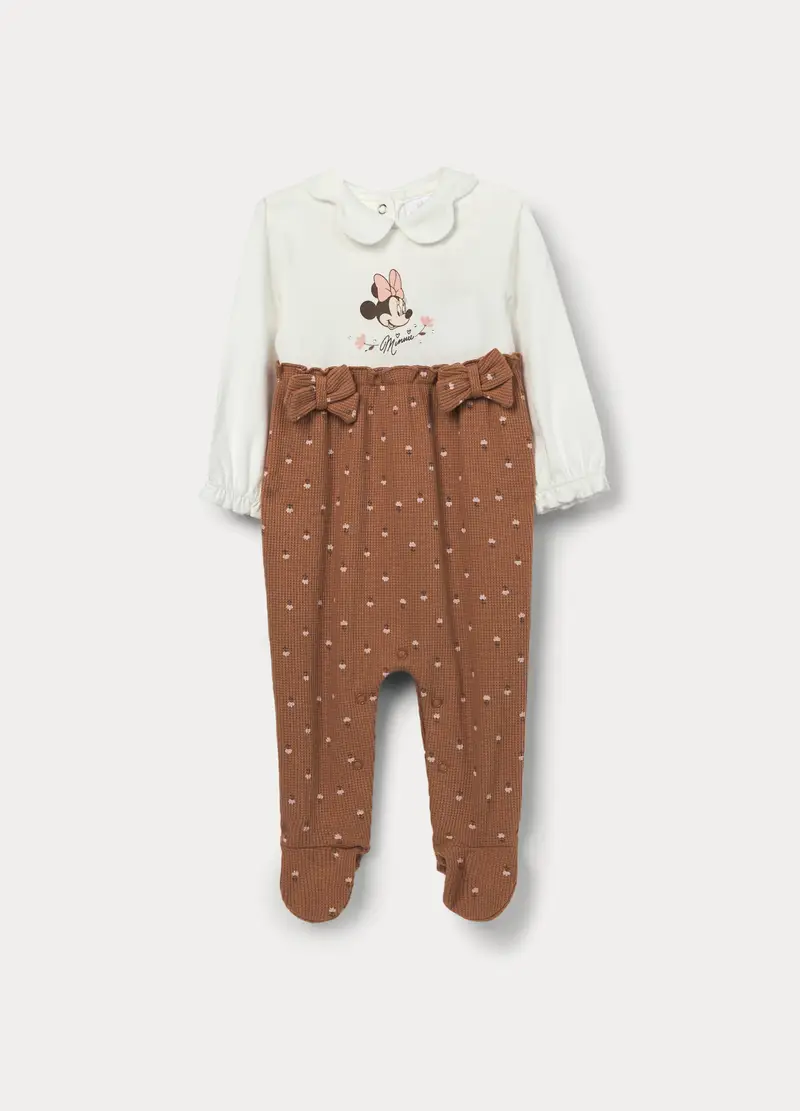 Tutina Disney In French Terry Di Cotone Stretch Neonata, Bianco/Marrone