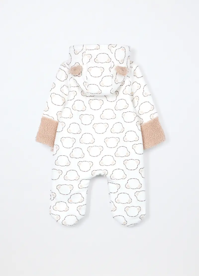 Tutina Imbottita Con Cappuccio Neonato, Unisex, Bianco miniatura 2