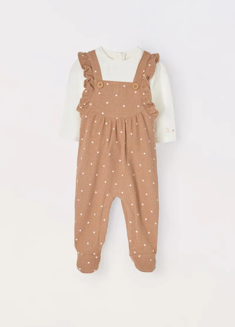 Blukids, Tutina In Cotone Stretch Neonata, Marrone cioccolato, Taglia: 1-3