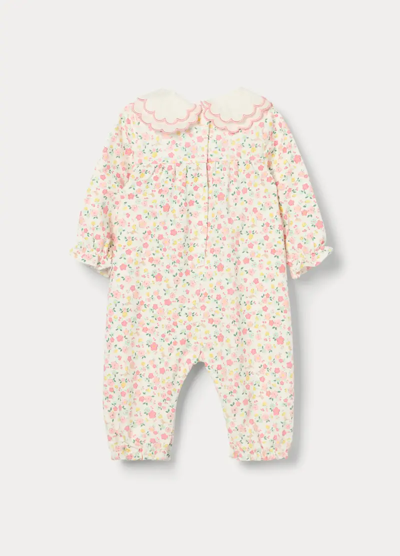 Tutina In French Terry Di Cotone Stretch Neonata, Bianco miniatura 2