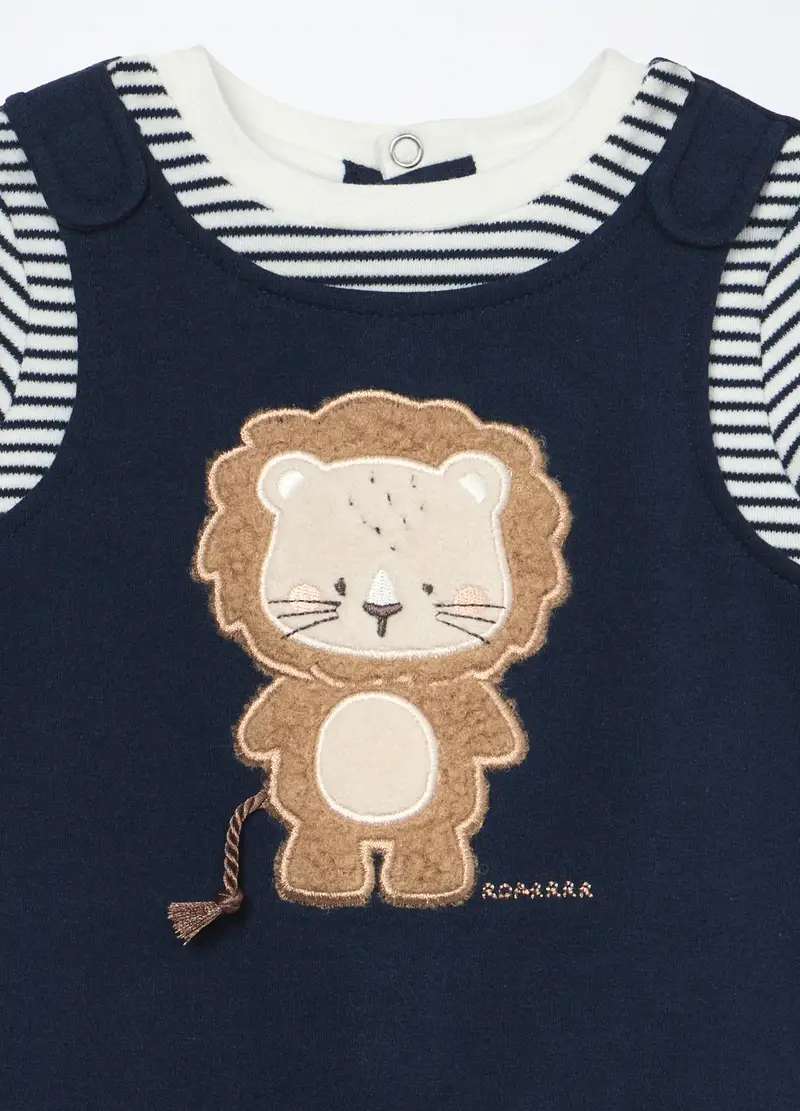 Blukids, Tutina In French Terry Di Cotone Stretch Neonato, Blu scuro, Taglia: 0-1 miniatura 2