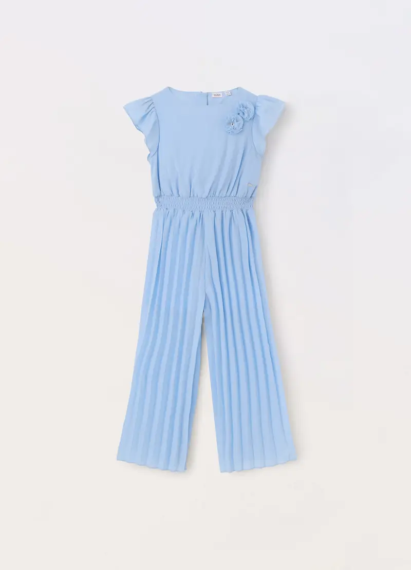 Blukids, Tutina In Georgette Bambina, Azzurro cielo, Taglia: 3-4