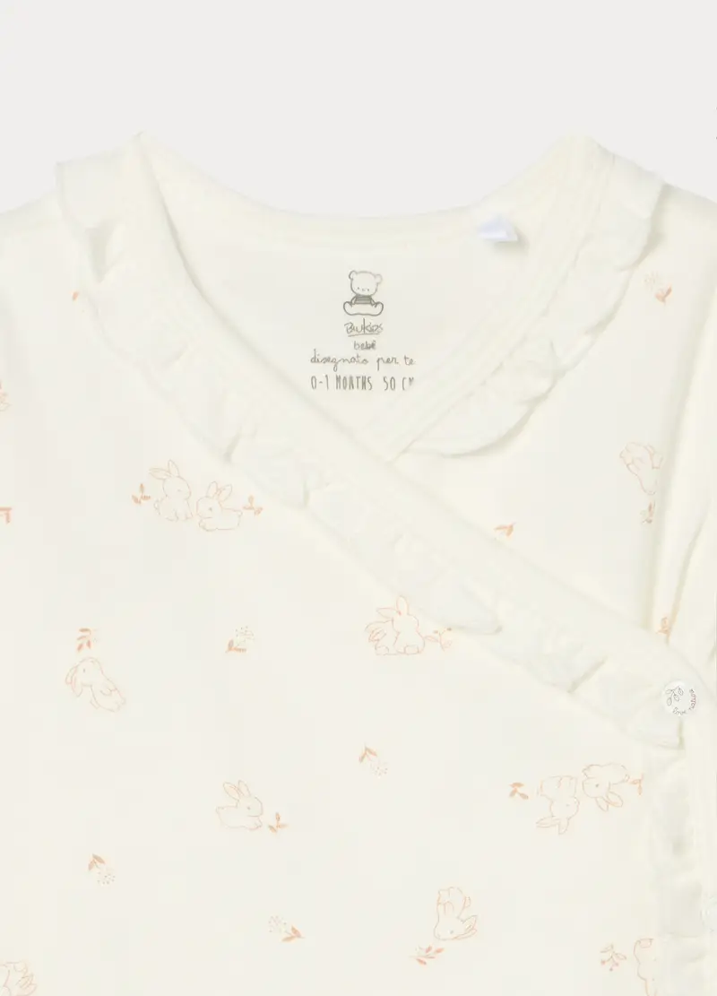 Tutina In Interlock Di Cotone Misto Viscosa Neonata, Rosa chiaro miniatura 3