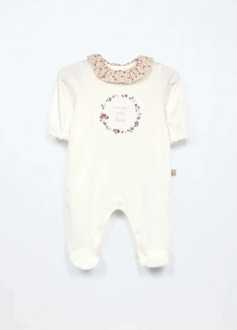 Blukids, Tutina In Interlock Di Puro Cotone Neonata, Bianco, Taglia: 0-1