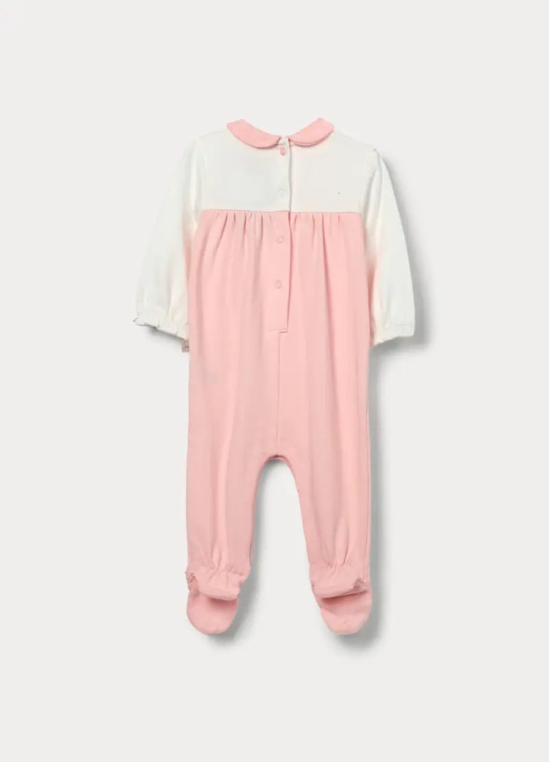 Tutina In Interlock Di Puro Cotone Neonata, Rosa pastello miniatura 2