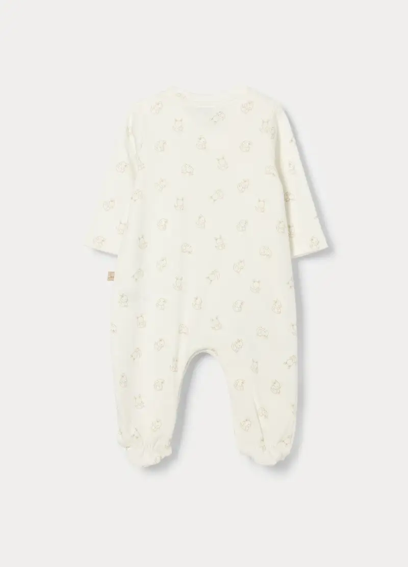 Tutina In Interlock Di Puro Cotone, Unisex, Bianco miniatura 2