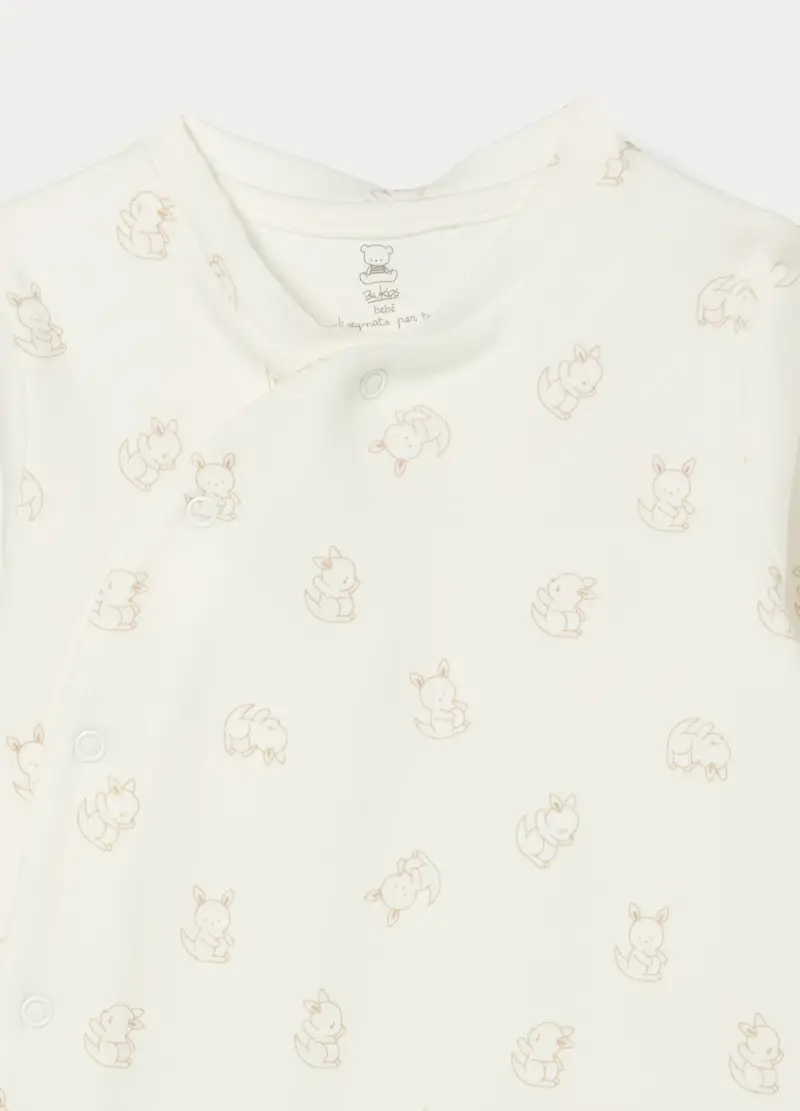 Tutina In Interlock Di Puro Cotone, Unisex, Bianco miniatura 3