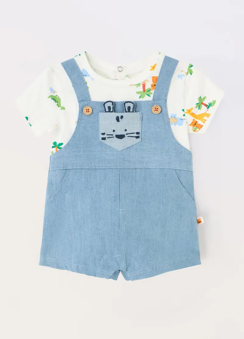 Blukids, Tutina In Jersey Di Cotone Stretch Neonato, Azzurro chiaro, Taglia: 1-3