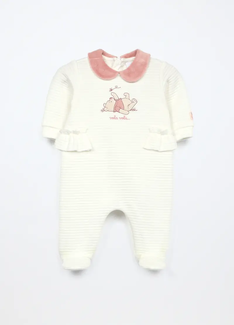 Blukids, Tutina In Misto Cotone Matelassé Neonata, Bianco gesso, Taglia: 0-1