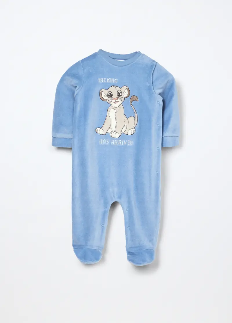 Blukids, Tutina In Misto Cotone Velours Neonato, Azzurro chiaro, Taglia: 0-1