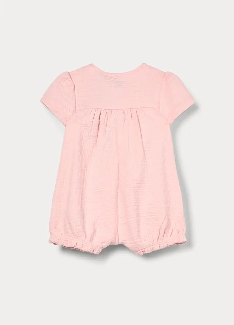 Tutina In Punto Milano Misto Cotone Neonata, Rosa pastello miniatura 2