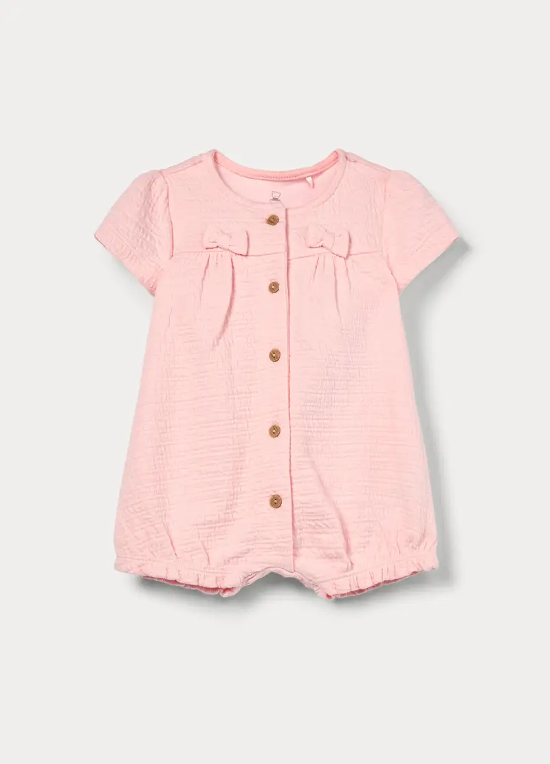 Tutina In Punto Milano Misto Cotone Neonata, Rosa pastello