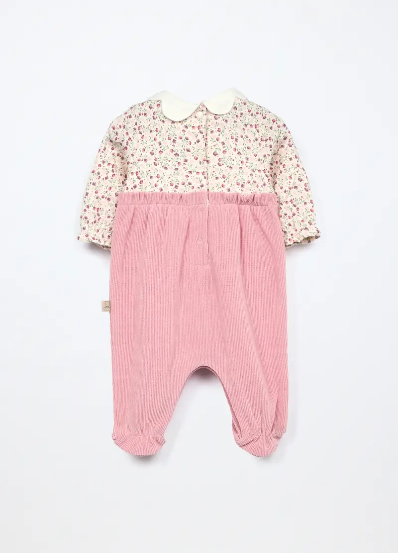 Tutina In Puro Cotone Neonata, Rosa chiaro miniatura 2