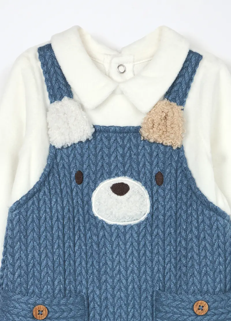 Blukids Salopette Neonato Bianco 2772026 miniatura 3