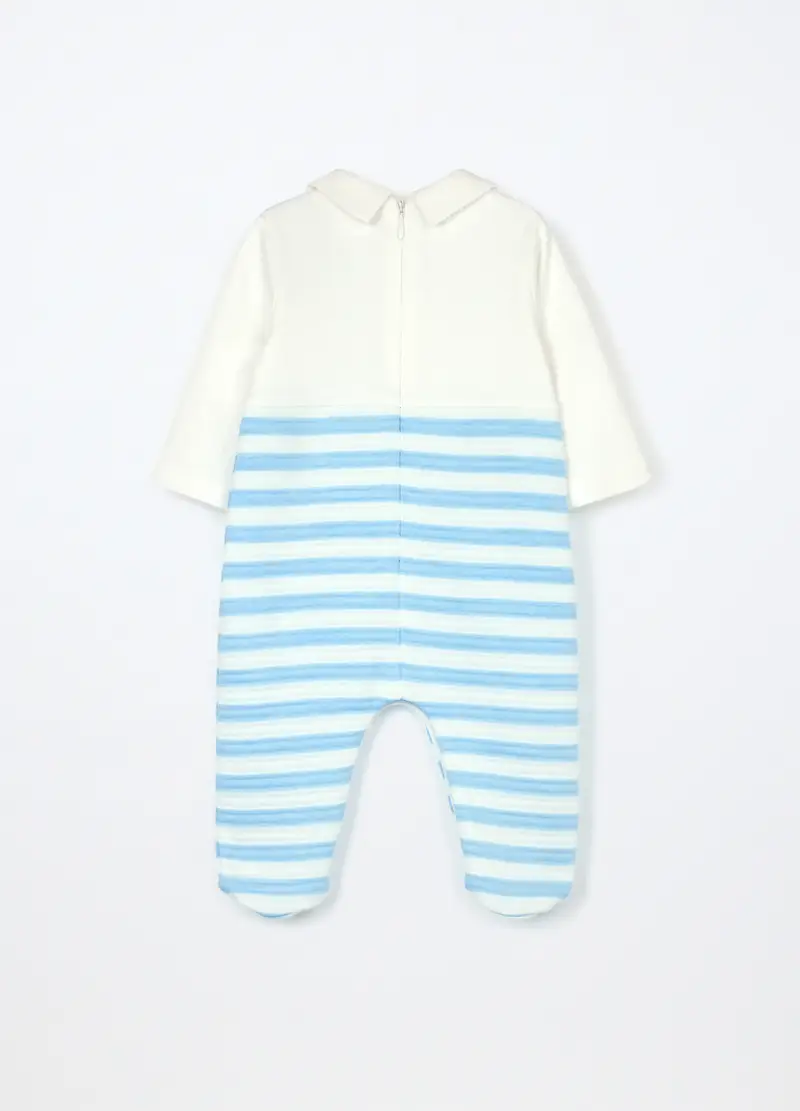 Tutina Matelassé Misto Cotone Neonato, Azzurro cielo miniatura 2