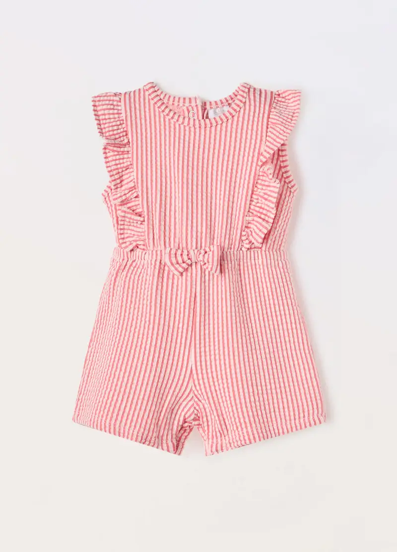 Blukids, Tutina Misto Cotone A Righe Neonata, Rosa fuxia, Taglia: 1-3