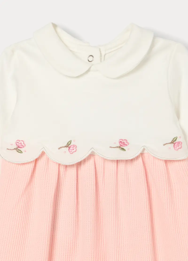 Tutina Misto Cotone Neonata, Bianco/Rosa miniatura 2