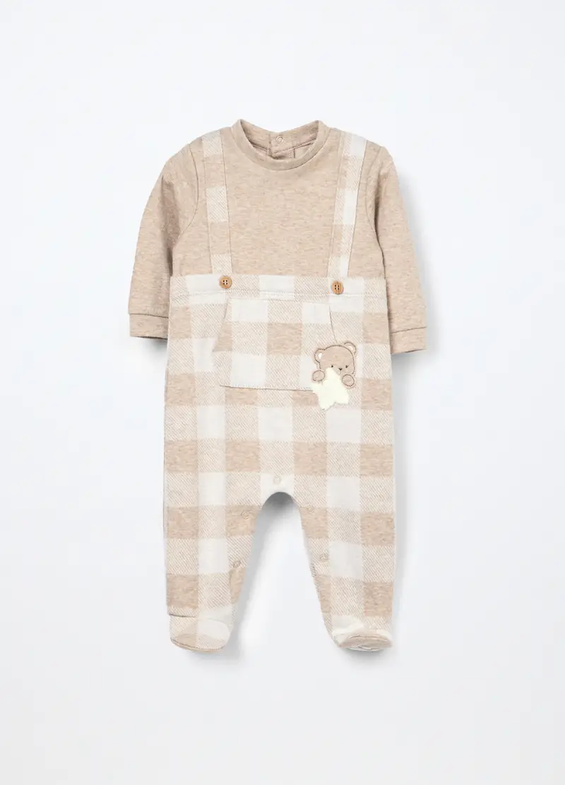 Tutina Misto Cotone Neonato, Beige chiaro