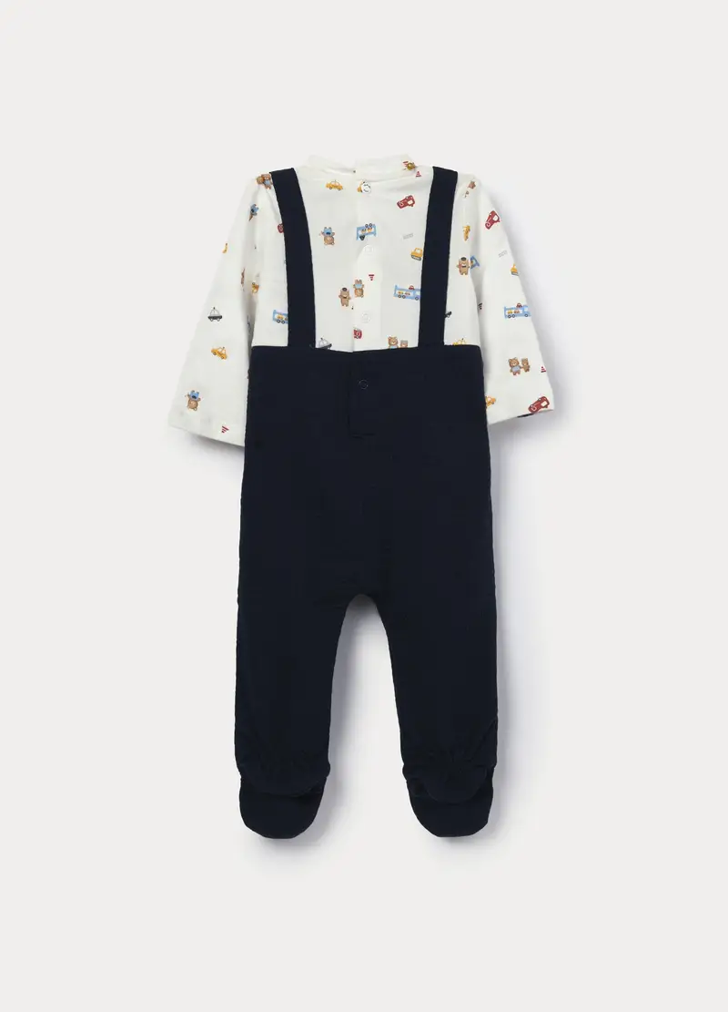 Tutina Misto Cotone Neonato, Blu scuro miniatura 2