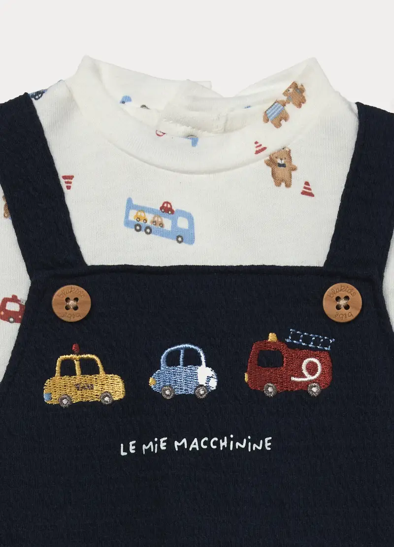 Tutina Misto Cotone Neonato, Blu scuro miniatura 3