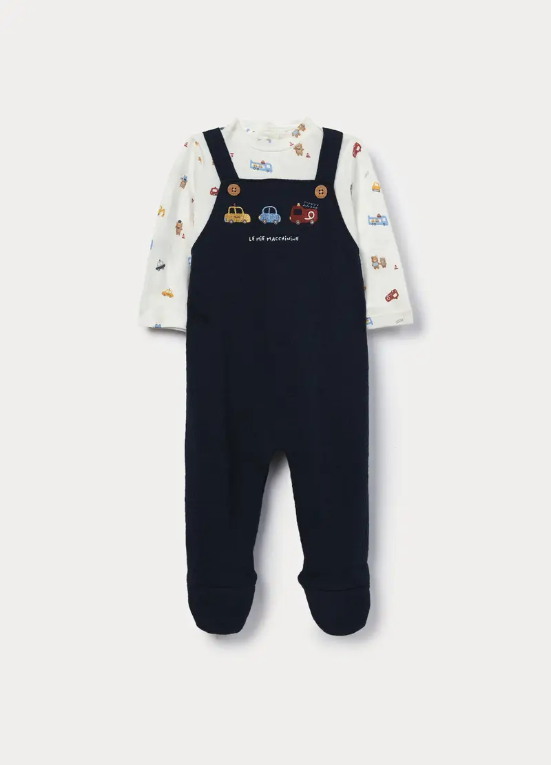 Tutina Misto Cotone Neonato, Blu scuro