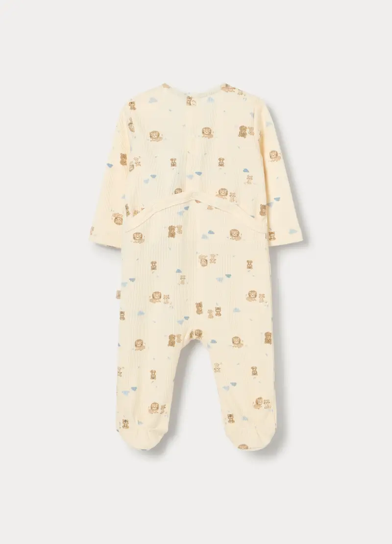 Tutina Misto Cotone Stretch Neonato, Beige chiaro miniatura 2