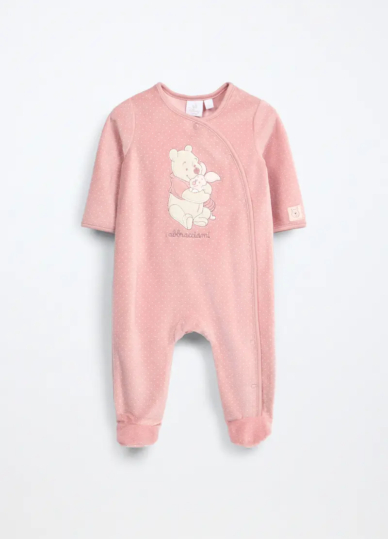 Tutina Misto Cotone Velours Neonata, Rosa scuro