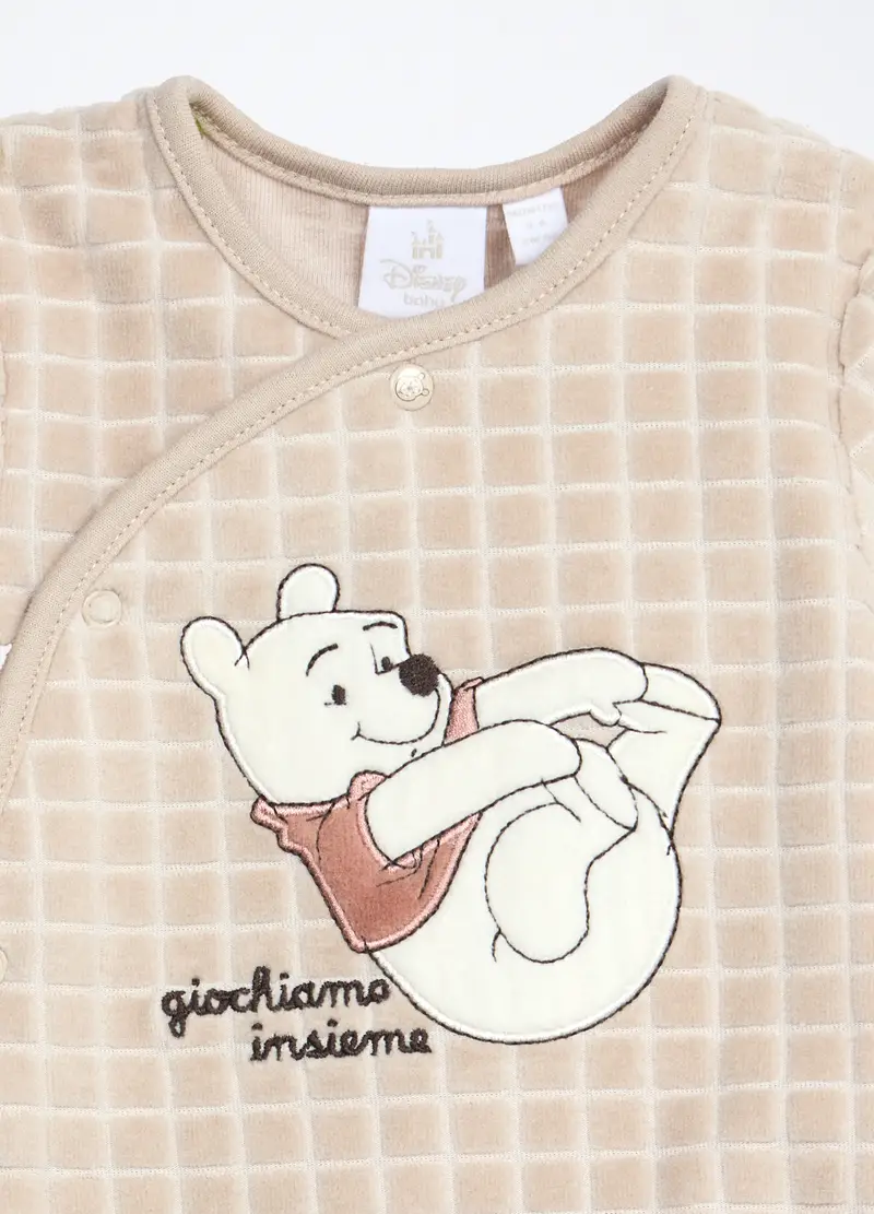 Tutina Misto Cotone Velours Neonato, Beige chiaro miniatura 3