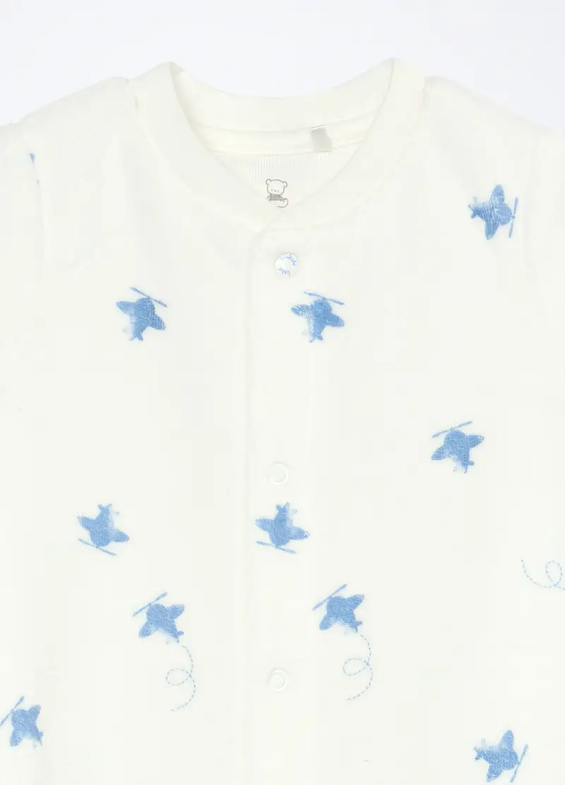 Blukids, Tutina Misto Cotone Velours, Unisex, Azzurro chiaro, Taglia: 0-1 miniatura 2