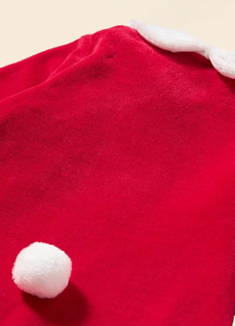 Tutina Natalizia In Velours Di Cotone Iana, Neonato, Rosso scuro miniatura 2