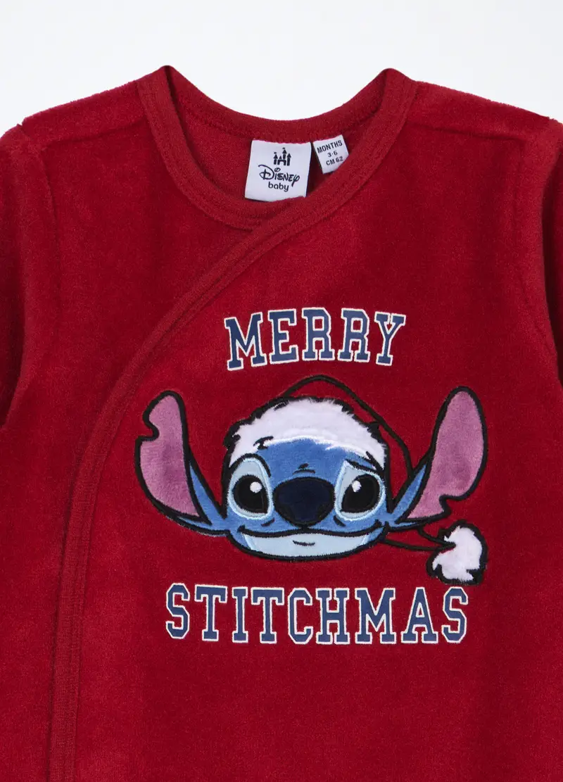 Tutina Pigiama Misto Cotone Velour Neonato, Rosso aragosta miniatura 3