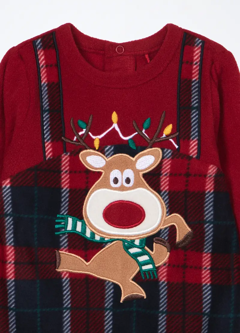 Tutina Pigiama Velour Misto Cotone Neonato, Unisex, Blu navy miniatura 3