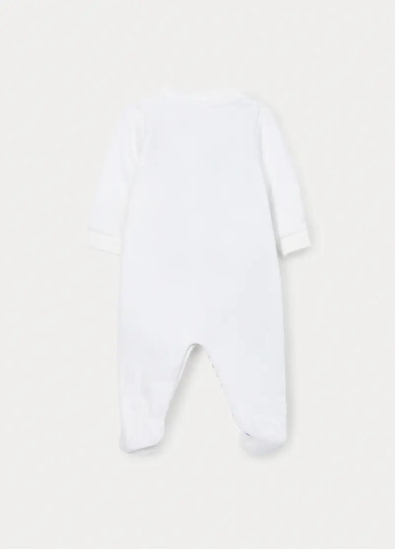 Tutina Velour Disney Misto Cotone Neonato, Bianco miniatura 2